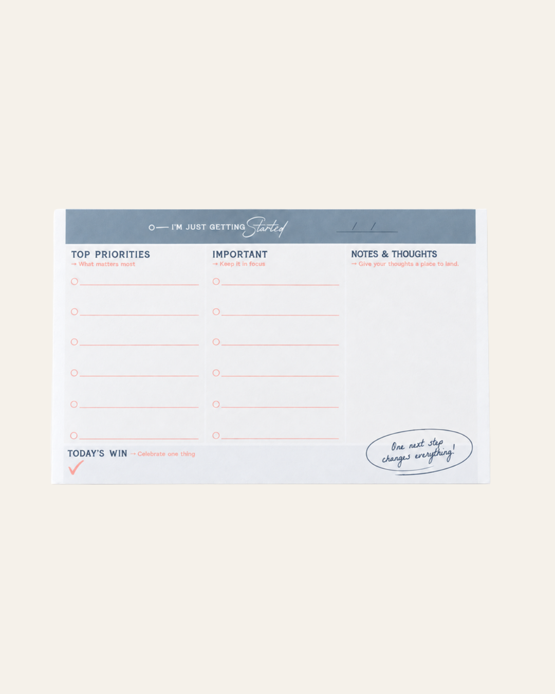 I'm Just Getting Started Notepad