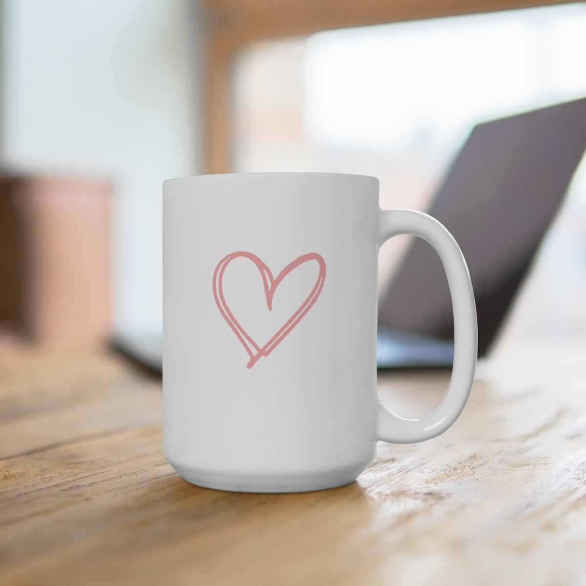 15oz Pink Heart Ceramic Mug - I'm Just Getting Started