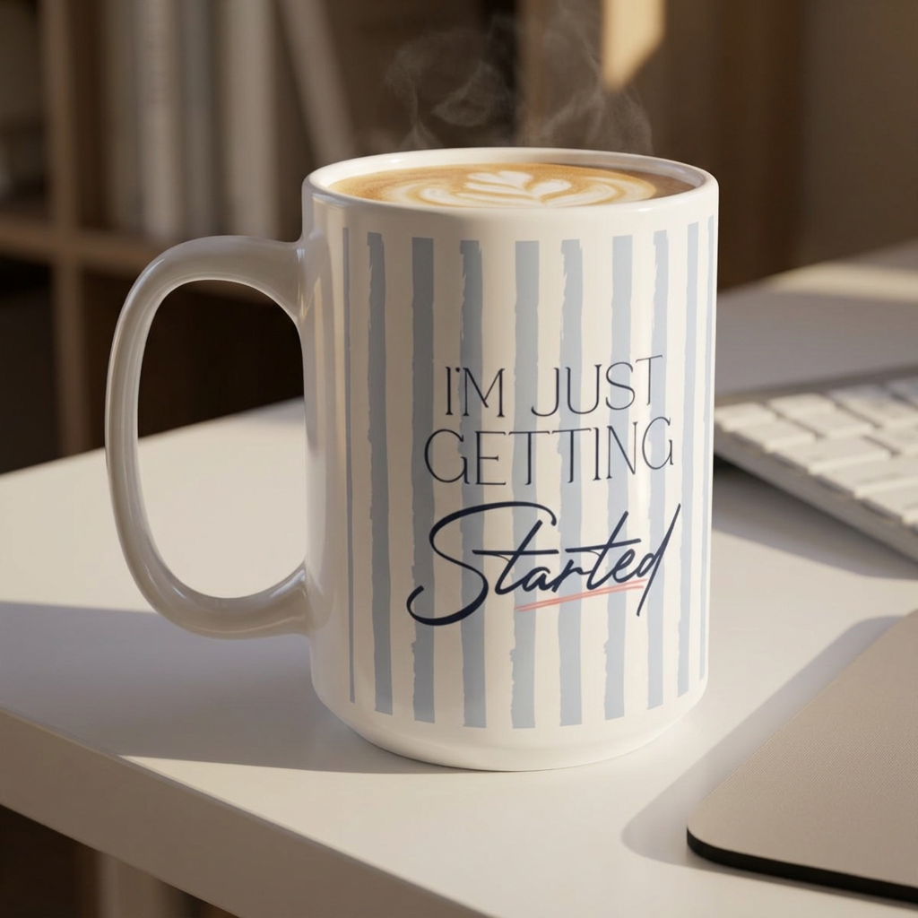 15oz White "I'm Just Getting Started"