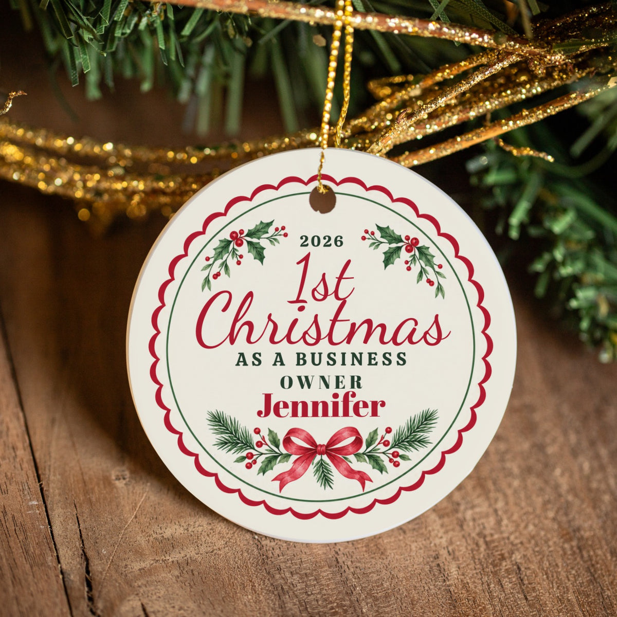 1st Christmas as a Business Owner - Personalized Ornament