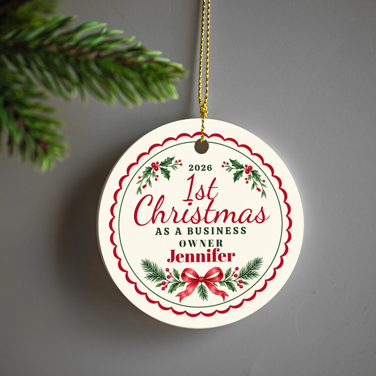 1st Christmas as a Business Owner - Personalized Ornament