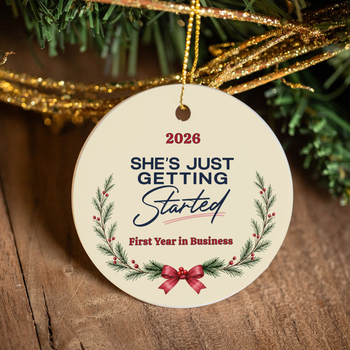 Your Business Logo - First Year in Business Christmas Ornament