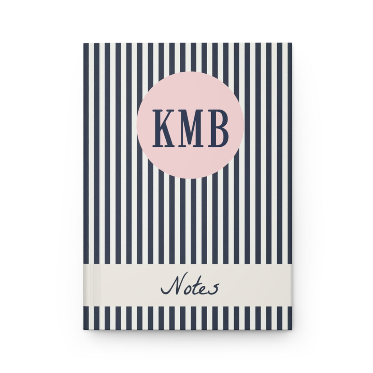 Navy Striped Monogram Hardback Journal