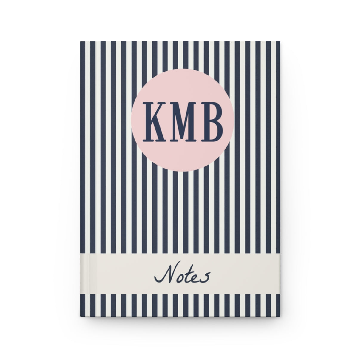 Navy Striped Monogram Hardback Journal